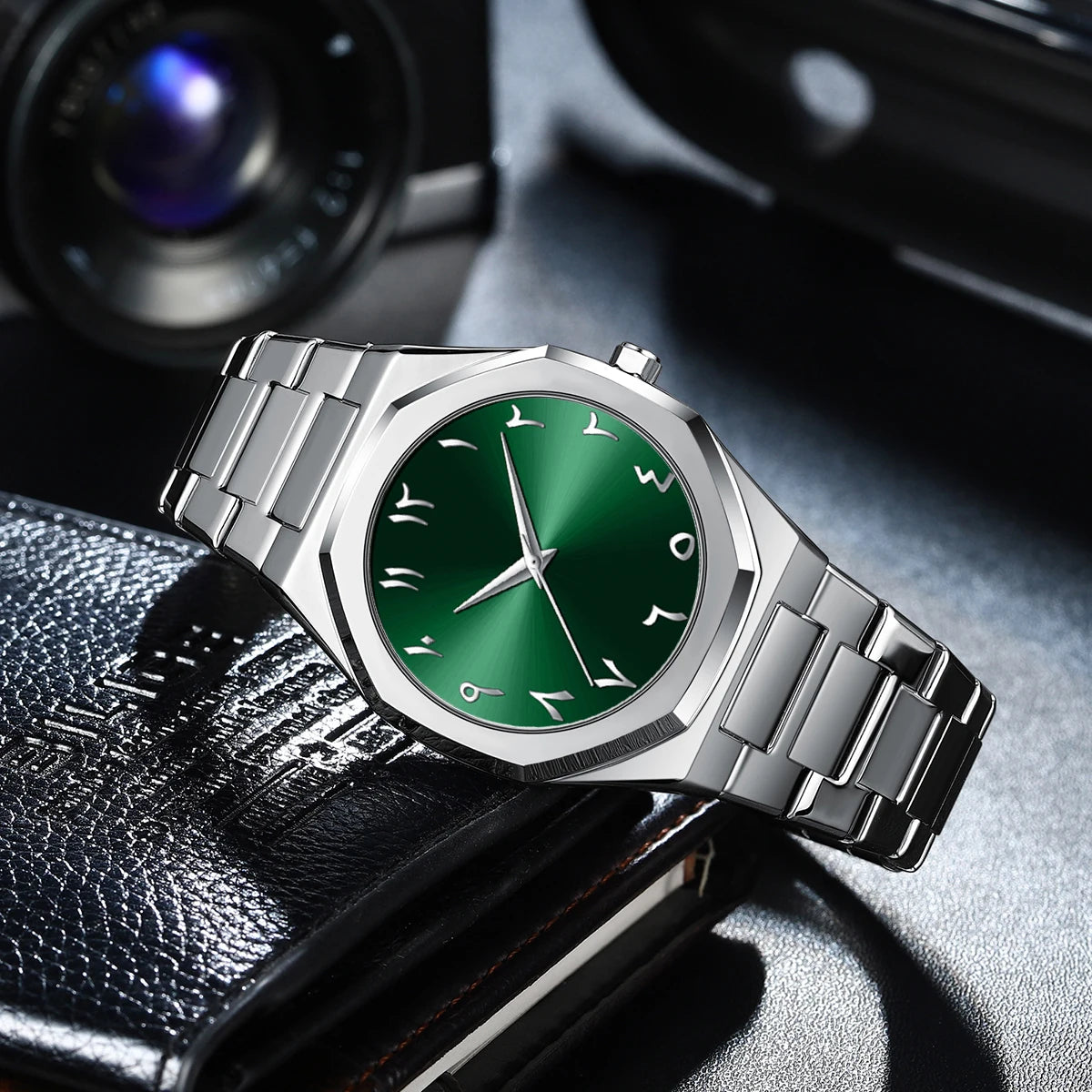  Anwār Collection – Duo de Montres "Al Qamar & Al Khadra" | Acier Inoxydable & Cadran Arabe
